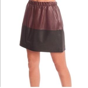 NWT Genuine Leather Colorblock Skirt